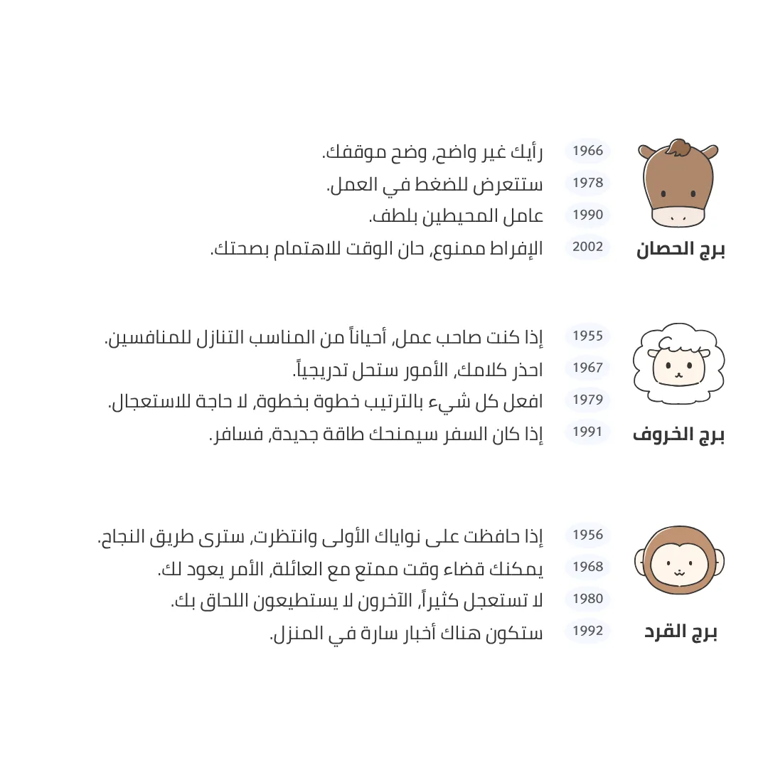 برج الحصان، برج الخروف، برج القرد — ملخص حظ اليوم