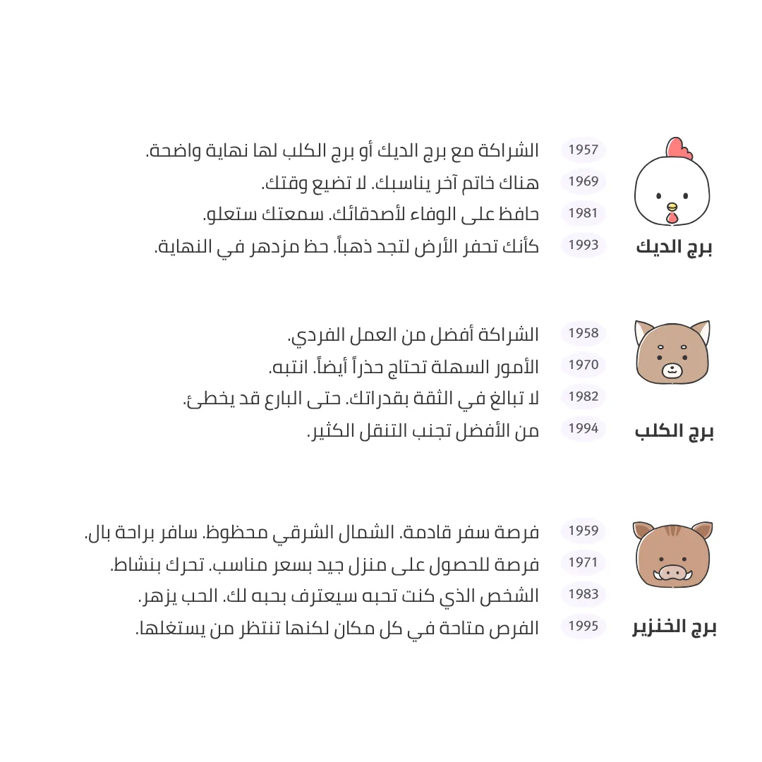 الديك والكلب والخنزير — ملخص حظ اليوم 3 نوفمبر 2025